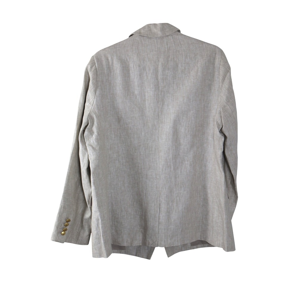 Quince Women Double Breasted Linen Blazer Beige Casual‎ Sport Jacket Sz L - Picture 2 of 7